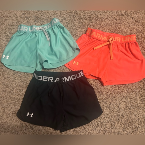 Under Armour Black, Teal, and Orange Athletic Shorts - Picture 1 of 4